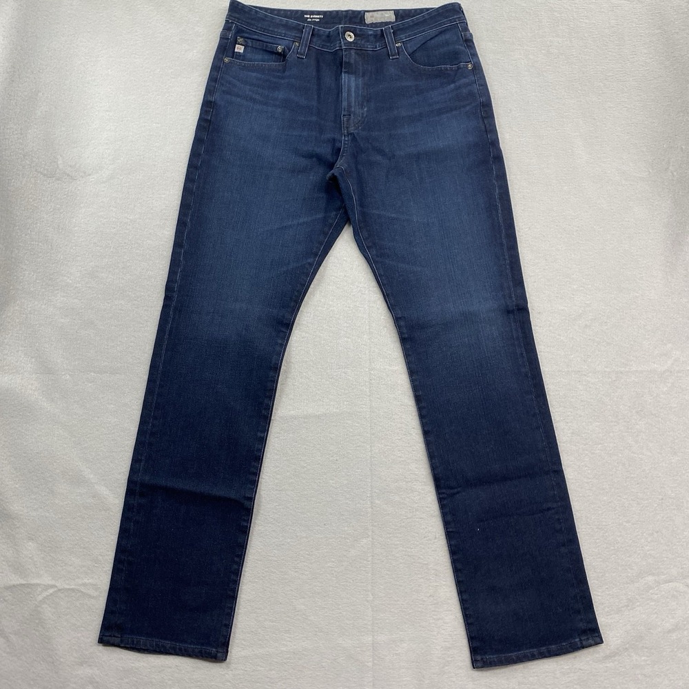 AG Adriano Goldschmied Jeans Mens 32x32 Blue Denim Pants Everett Slim Straight